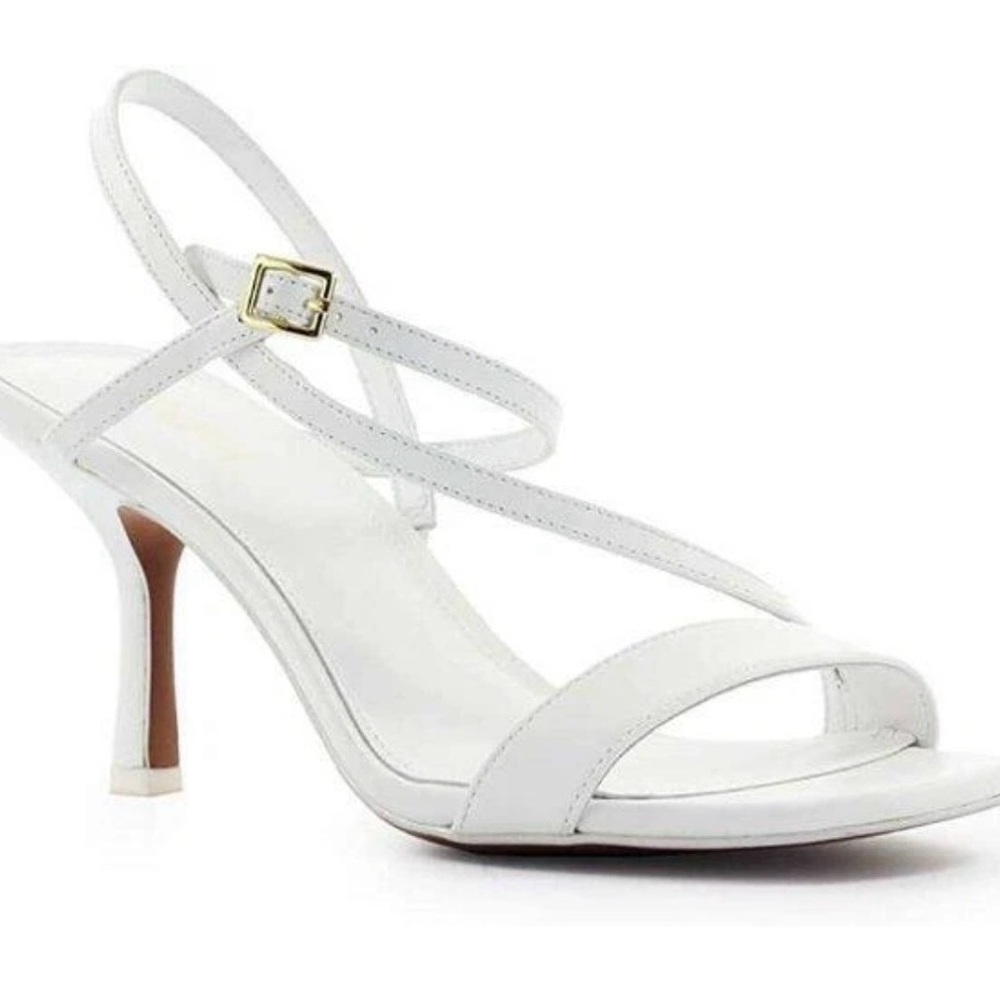 Michael Michael Kors Tasha White Leather Strappy Heels Sandals Women’s 11 - Picture 1 of 15